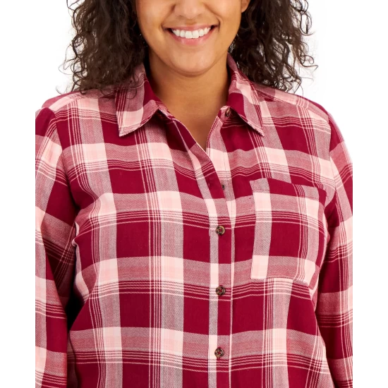 Best deal π Style & Co Plus Size Plaid Perfect π Shirt, Created For Macy's Scarlet Crush Combo π 7 Best deal π Style & Co Plus Size Plaid Perfect π Shirt, Created For Macy's Scarlet Crush Combo π - Image 5