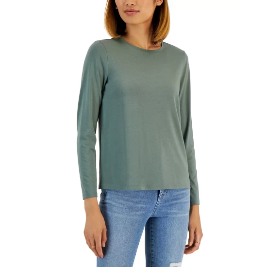 Coupon β¨ Style & Co Petite Classic Solid Long Sleeve T-Shirt, Created For Macy's New Pale Sage π 5 Coupon β¨ Style & Co Petite Classic Solid Long Sleeve T-Shirt, Created For Macy's New Pale Sage π - Image 3