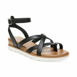 Cheap ❤️ Style & Co Darlaa Wedge 🩴 Sandals, Created For Macy's Black Smooth 🤩