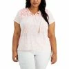 Best Sale 😉 Style & Co 👩 Women's Printed Embroidered Tassel-Tie Top, Created For Macy's Floral Flip ❤️ -Style & Co Sales unnamed file 1582