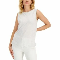 Flash Sale ⌛ Style & Co 👩 Women's Heathered Sleeveless Top, Created For Macy's Indigo Sea Heather ✔️