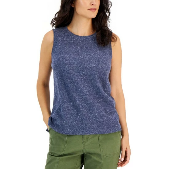 Flash Sale β Style & Co π© Women's Heathered Sleeveless Top, Created For Macy's Indigo Sea Heather βοΈ 4 Flash Sale β Style & Co π© Women's Heathered Sleeveless Top, Created For Macy's Indigo Sea Heather βοΈ - Image 2