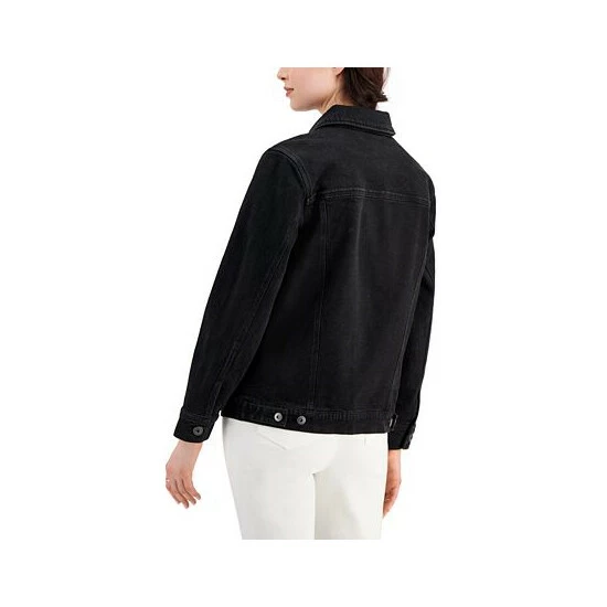 New π Style & Co π© Women's Denim Trucker Jacket, Created For Macy's Washed Black π 4 New π Style & Co π© Women's Denim Trucker Jacket, Created For Macy's Washed Black π - Image 2