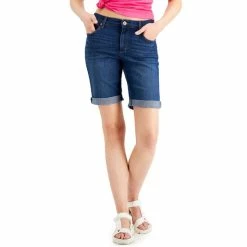 Cheapest 😀 Style & Co Petite Mid Rise Roll Cuff Denim Bermuda Shorts, Created For Macy's Amarillo 🧨