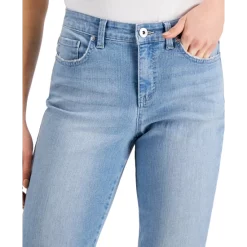 Buy 👏 Style & Co Curvy-Fit High Rise Straight-Leg 👖 Jeans, Created For Macy's Black Rinse 👍 -Style & Co Sales unnamed file 170