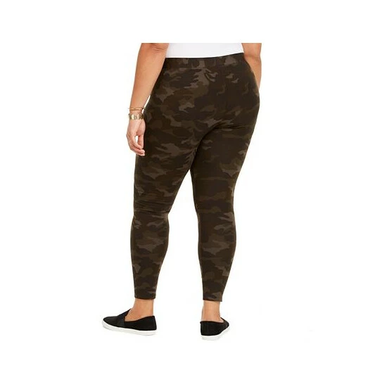 Budget 𧨠Style & Co Plus Size Basic Printed Leggings, Created For Macy's Camo Green 𧨠4 Budget 𧨠Style & Co Plus Size Basic Printed Leggings, Created For Macy's Camo Green 𧨠- Image 2