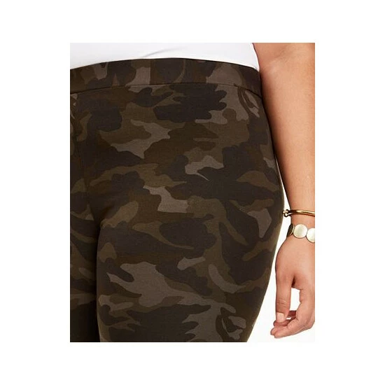 Budget 𧨠Style & Co Plus Size Basic Printed Leggings, Created For Macy's Camo Green 𧨠5 Budget 𧨠Style & Co Plus Size Basic Printed Leggings, Created For Macy's Camo Green 𧨠- Image 3