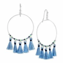 New 🛒 Style & Co Beaded Multi-Tassel Drop Hoop Earrings, Created For Macy's ❤️