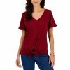 Best reviews of ✨ Style & Co Petite V-Neck Tie-Front T-Shirt, Created For Macy's Scarlet Crush 🌟 -Style & Co Sales unnamed file 1767