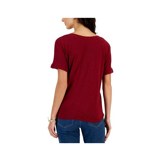 Best reviews of β¨ Style & Co Petite V-Neck Tie-Front T-Shirt, Created For Macy's Scarlet Crush π 4 Best reviews of β¨ Style & Co Petite V-Neck Tie-Front T-Shirt, Created For Macy's Scarlet Crush π - Image 2