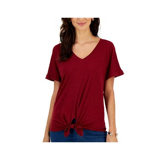 Best reviews of β¨ Style & Co Petite V-Neck Tie-Front T-Shirt, Created For Macy's Scarlet Crush π 5 Best reviews of β¨ Style & Co Petite V-Neck Tie-Front T-Shirt, Created For Macy's Scarlet Crush π - Image 3