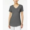 Buy 😍 Style & Co Petite Burnout V-Neck T-Shirt, Created For Macy's Deep Black ⭐ -Style & Co Sales unnamed file 1786