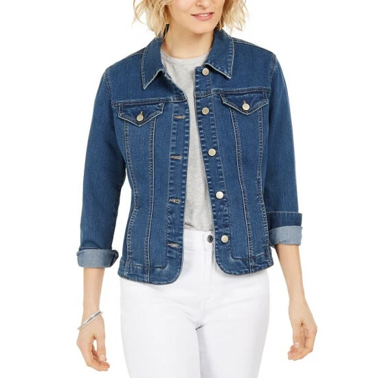 Best Pirce π Charter Club π© Women's Denim Jacket, Created For Macy's Heirloom Violet π€© 7 Best Pirce π Charter Club π© Women's Denim Jacket, Created For Macy's Heirloom Violet π€© - Image 5