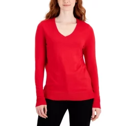 Promo 🧨 Style & Co 👩 Women's V-Neck Long-Sleeve Sweater, Created For Macy's Honey Glaze 😍 -Style & Co Sales unnamed file 225