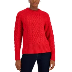 Outlet ⌛ Style & Co 👩 Women's Cable-Pattern Pullover Sweater, Created For Macy's Fire 🔔 -Style & Co Sales unnamed file 265
