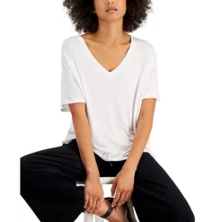 Best Sale 🛒 Style & Co Drapey V-Neck T-Shirt, Created For Macy's Blue Socket ✔️ -Style & Co Sales unnamed file 337