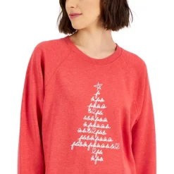 New ✔️ Style & Co 👩 Women's Tree-Print Holiday Sweatshirt, Created For Macy's Spirited Pine ⌛ -Style & Co Sales unnamed file 465