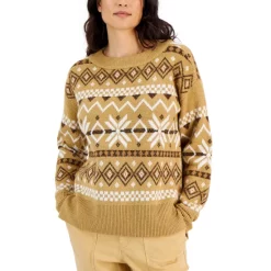 Best Sale ⭐ Style & Co 👩 Women's Fair Isle Pullover Sweater, Created For Macy's Grey 👏 -Style & Co Sales unnamed file 497