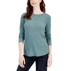 Budget ✔️ Style & Co Petite Waffle Pullover Top, Created For Macy's Scarlet Crush ✔️