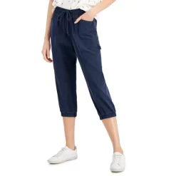 Cheap 🔔 Style & Co Petite Twill Cropped Utility Pants, Created For Macy's Industrial Blue ⭐