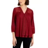 Coupon 🎁 Style & Co 👩 Women's V-Neck Snit Top, Created For Macy's Dark Lead Heather 🔔 -Style & Co Sales unnamed file 61