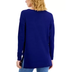 New ⭐ INC International Concepts 👩 Women's Step-Hem Long Sleeve Boatneck Sweater, Created For Macy's Sapphire 🧨 -Style & Co Sales unnamed file 661