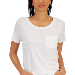 Best deal π Style & Co π© Women's Printed Drapey T-Shirt, Created For Macy's Blue Lave Dye π―