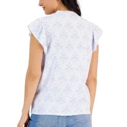 Coupon π Style & Co π© Women's Printed Drapey T-Shirt, Created For Macy's Green Camo π