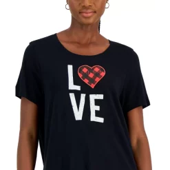Best reviews of ✨ Style & Co 👩 Women's Plaid Love T-Shirt, Created For Macy's 🎁 -Style & Co Sales unnamed file 735
