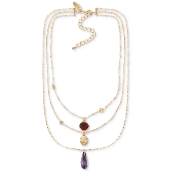Cheapest βοΈ Style & Co Gold-Tone π¨ Hammered Disc, Color Stone & Briolette Bead Layered Pendant Necklace, 16 + 3 Extender, Created For Macy's β€οΈ 6 Cheapest βοΈ Style & Co Gold-Tone π¨ Hammered Disc, Color Stone & Briolette Bead Layered Pendant Necklace, 16 + 3 Extender, Created For Macy's β€οΈ - Image 4