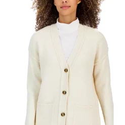 Best deal 👍 Style & Co Petite Exposed Seam Tunic Cardigan, Created For Macy's Deep Black 🔔 -Style & Co Sales unnamed file 775