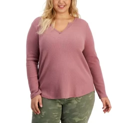 Budget βοΈ Style & Co Plus Size Seam-Front Tunic Sweater & High Rise Yoga Leggings, Created For Macy's Ember Grey Heather π