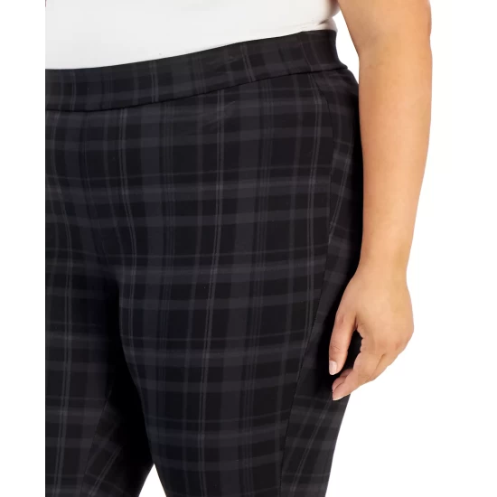 Buy π€© Style & Co Plus Size Howdy Plaid Ponte Pants, Created For Macy's Deep Black π 7 Buy π€© Style & Co Plus Size Howdy Plaid Ponte Pants, Created For Macy's Deep Black π - Image 5
