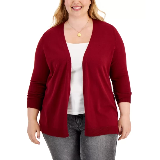Coupon π Style & Co Plus Size Open-Front Cardigan, Created For Macy's Light Sand Heather π 7 Coupon π Style & Co Plus Size Open-Front Cardigan, Created For Macy's Light Sand Heather π - Image 5