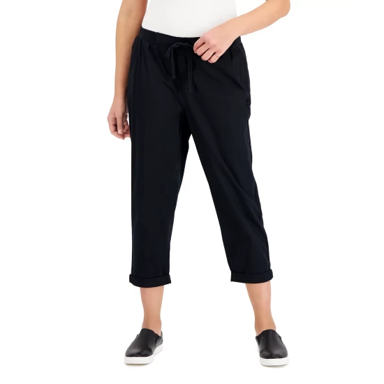 Hot Sale π Style & Co Petite Cuffed Twill-Tape Pants, Created For Macy's Deep Black β 4 Hot Sale π Style & Co Petite Cuffed Twill-Tape Pants, Created For Macy's Deep Black β - Image 2