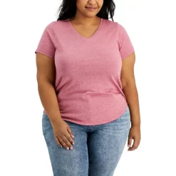 Cheapest 🧨 Style & Co Plus Size Solid Burnout T-Shirt, Created For Macy's Soft Shell 👏 -Style & Co Sales unnamed file 974